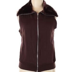 Carolyn Taylor brown sleeveless faux fur vest